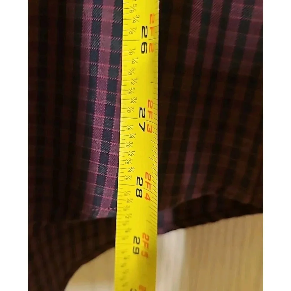 James Tattersall Mens Shirt Red Black Plaid Cotton Long Sleeve Button‎ Up NWT